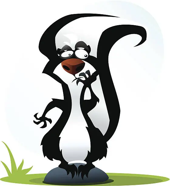 Vector illustration of Funny skunk