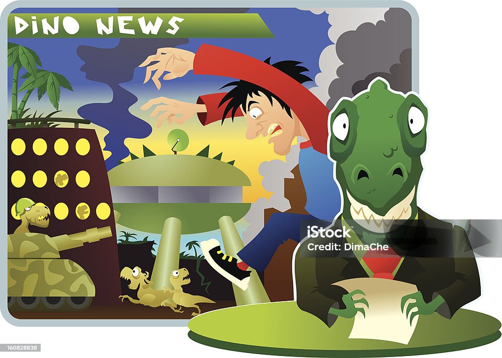 Dino news Tribute to Godzilla! Accidents and Disasters stock vector