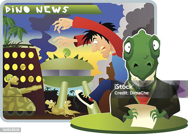 Dino News Stock Illustration - Download Image Now - Accidents and Disasters, Adult, Aggression