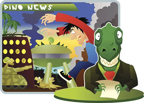 Vector illustration of Dino news