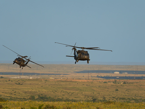 helicopters in flight