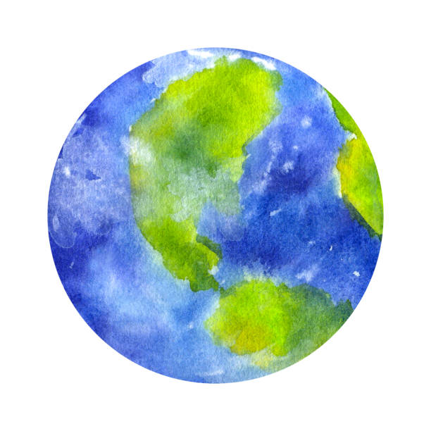 istock Earth blue planet solar system. Cosmos space clipart . Hand draw watercolor illustration isolated on white background. 1608326012
