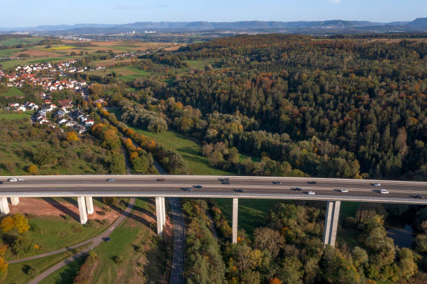 istock Aerial view of a highway bridge 1608333999