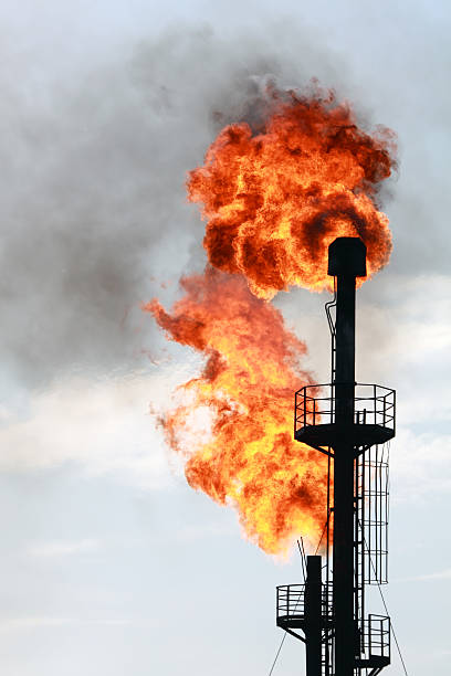 istock Burning oil gas flare 160838750
