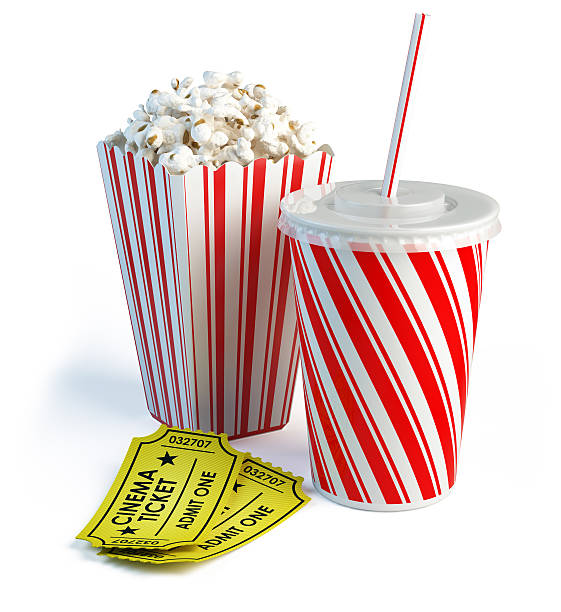 popcorn, cola i kino bilety - ticket ticket stub red movie ticket zdjęcia i obrazy z banku zdjęć