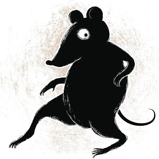Vector illustration of Crouching Rodent