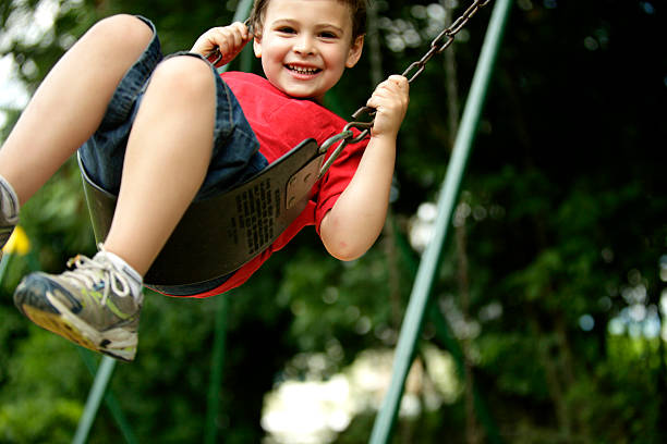 istock Up and away on a swing 160841230