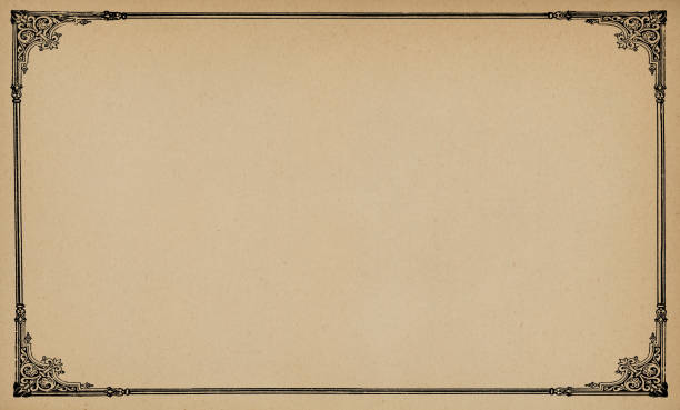 istock Antique Paper Texture Background with Art Nouveau Border 1608436268