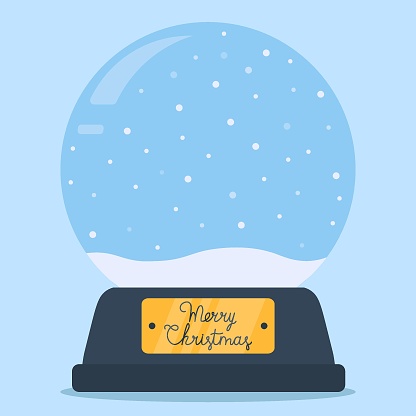 Template Of Snow Globe For Merry Christmas Decoration Vector Illustration In Flat Style