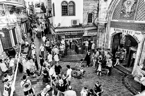 Istanbul, Turkey - July 22,2023: Shoppers walking amongst the busy streets of Istanbul’s Grand Bazaar