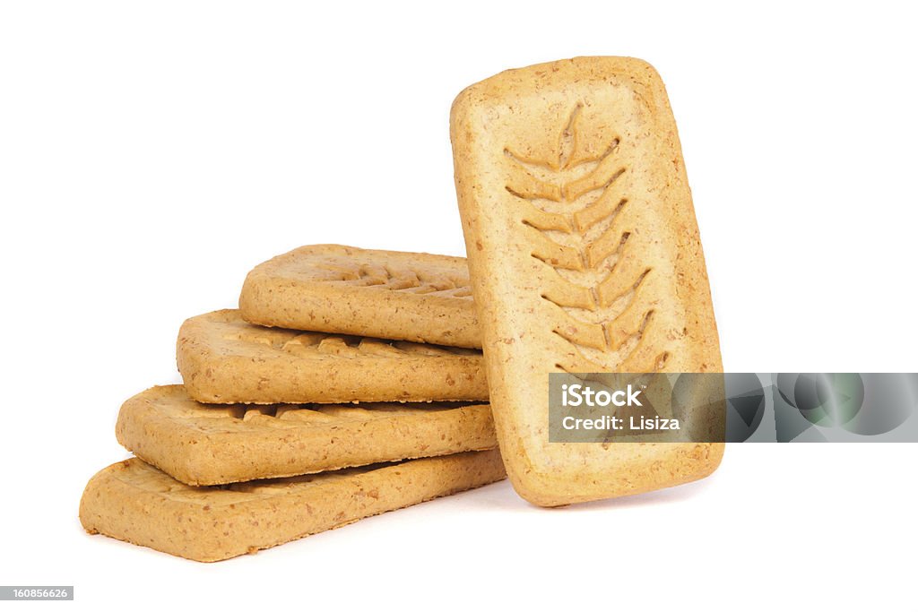 Pila de pastel cookies aislado sobre fondo blanco - Foto de stock de Alimento libre de derechos