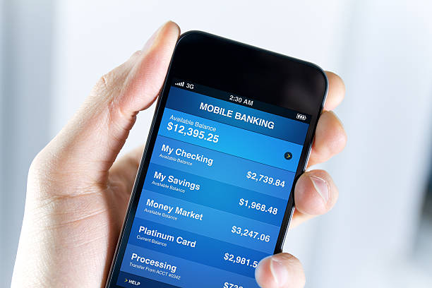 Mobile Banking On Smartphone stock photo