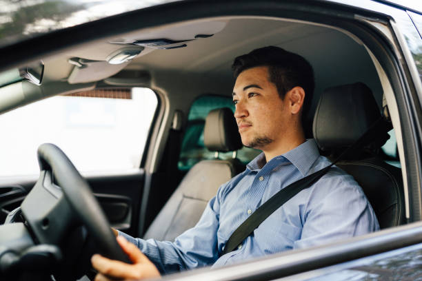 istock Portrait of a relaxed driver man 1608584345