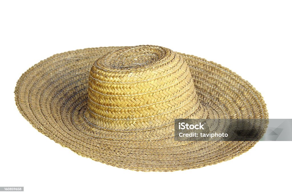 traditional rural hat old traditional rural hat isolated over white background Beige Stock Photo