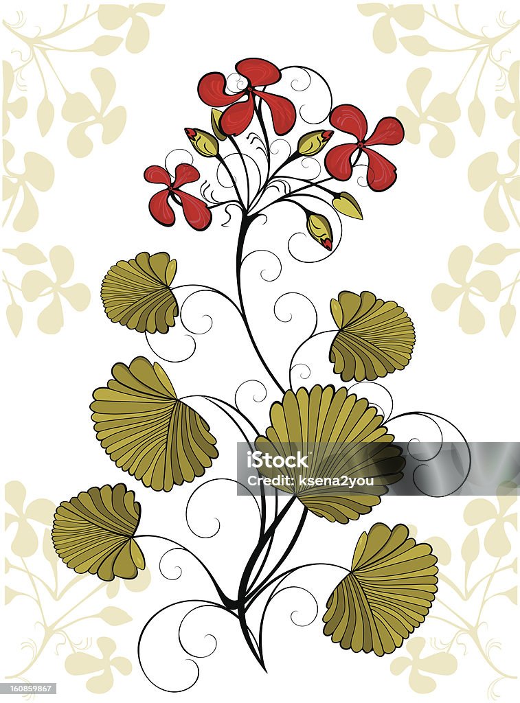 Fundo com Flor de Jardim - Royalty-free Artigo de Decoração arte vetorial