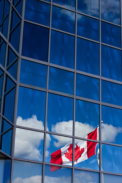 Canadian Flag Reflection stock photo