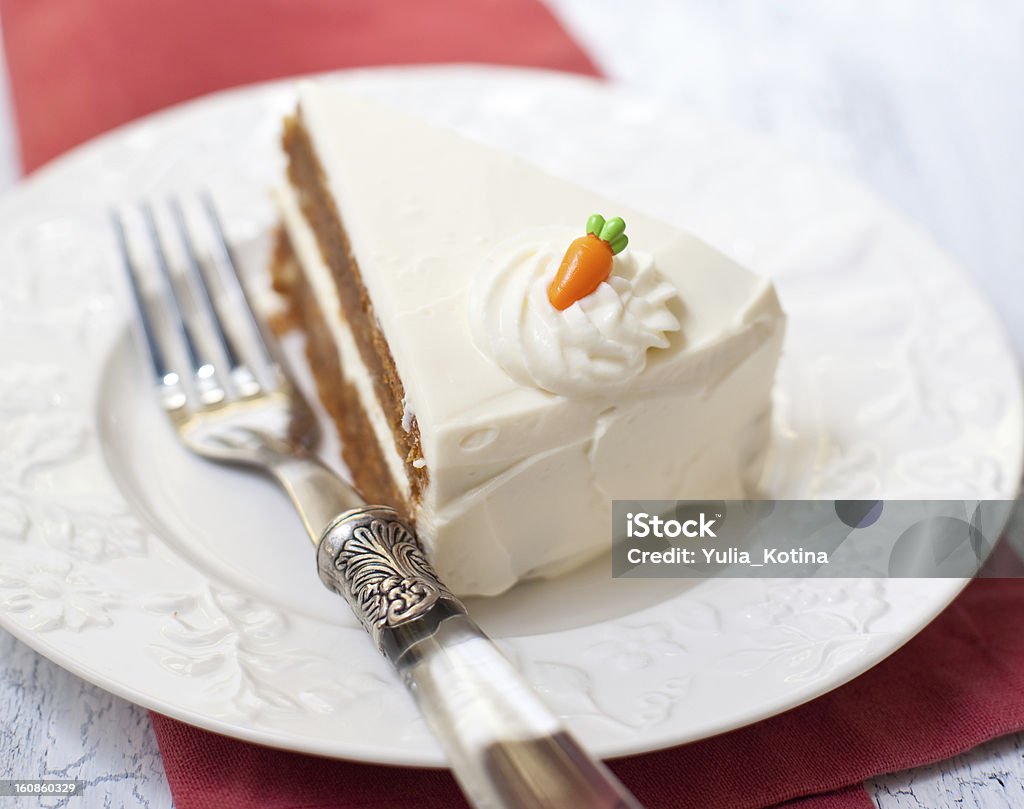 Carrot cake Carrot cake on a white plate Baked Stock Photo