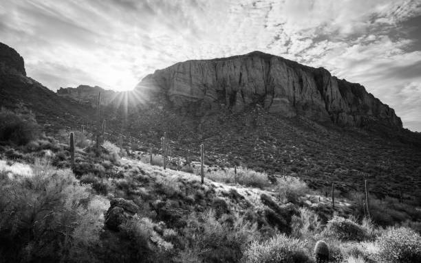 istock Sunrise bursts into Boulder Canyon in the Supertsition Wilderness 1608605037