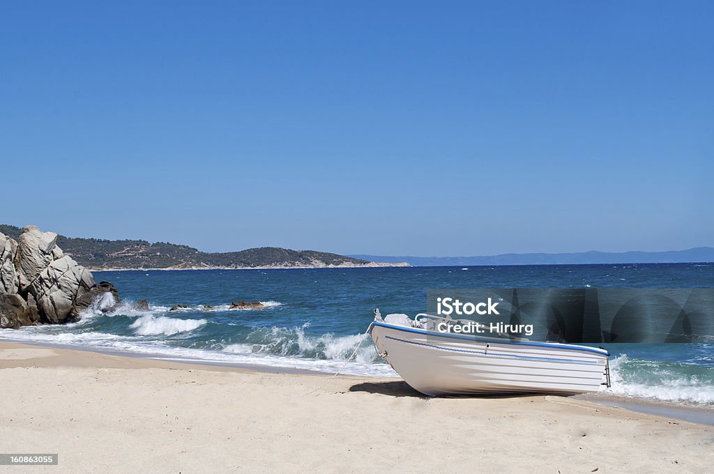 Boot am Strand - Lizenzfrei Blau Stock-Foto