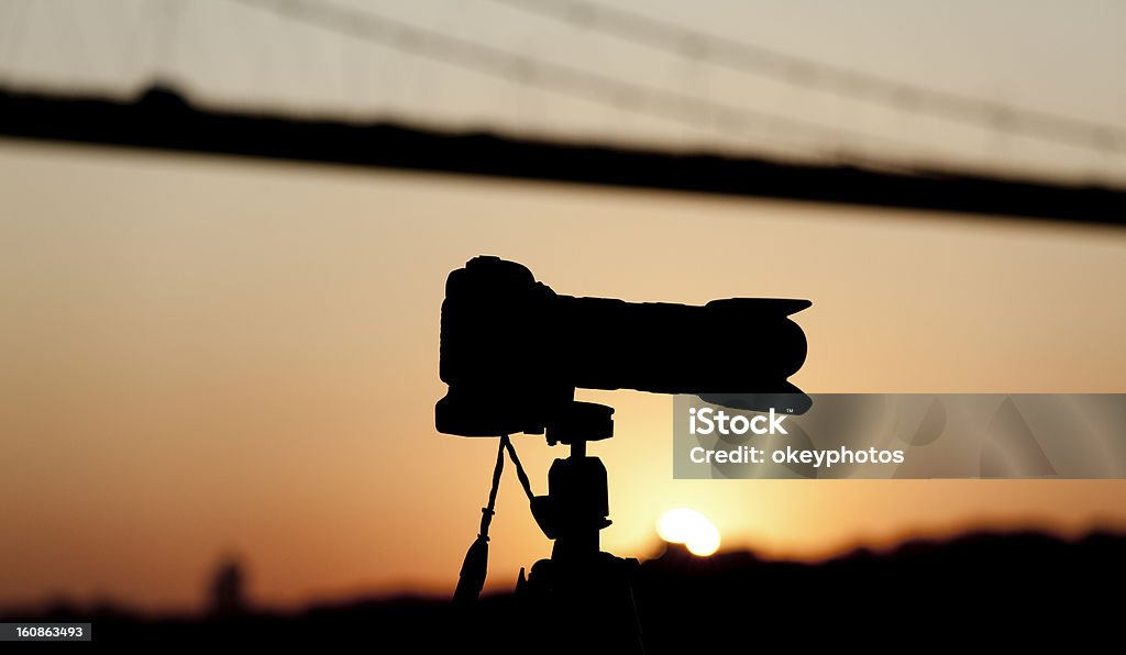 Bosporus-Brücke und der Kamera – Sonnenuntergang - Lizenzfrei Abfeuern Stock-Foto