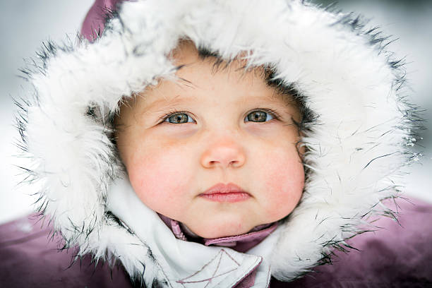 istock Happy baby on the winter background 160863760