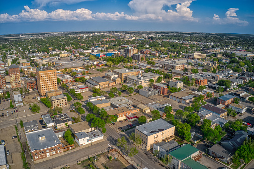 Aerial View of Brandon, Manitoba during Summer