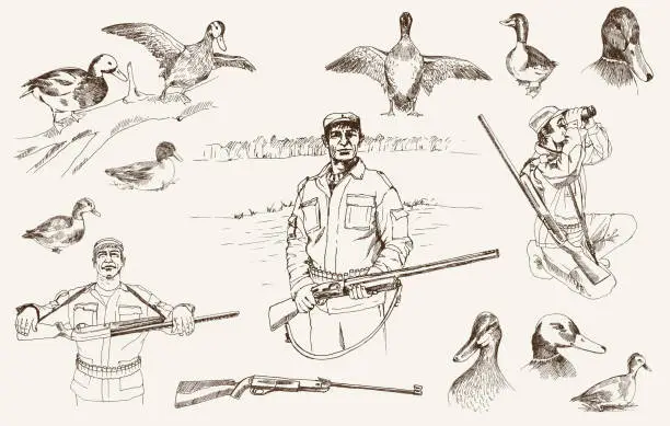 Vector illustration of hunting