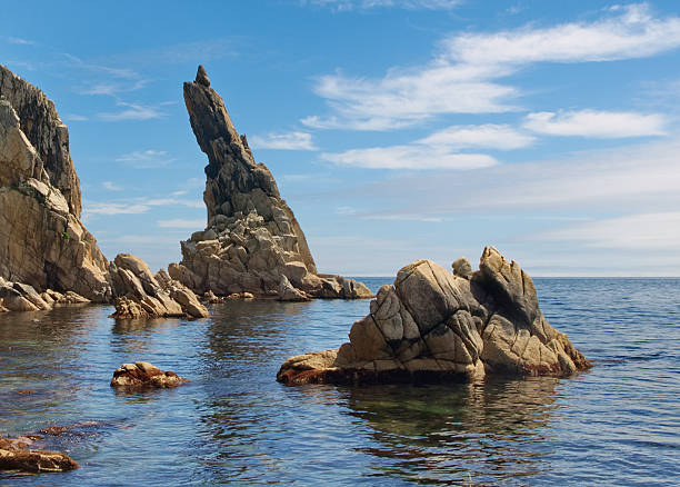 istock Rock sticking vertically out of the water 160874184