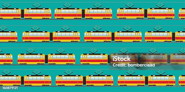 Zabytkowy Tramwaj Samochodu Wzór - Stockowe grafiki wektorowe i więcej obrazów Abstrakcja - Abstrakcja, Czerwony, Grafika wektorowa