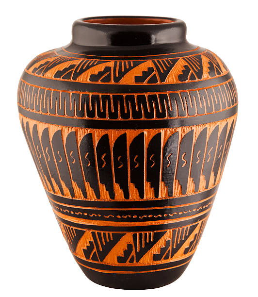 Navajo Native American Clay Pottery Vase stock photo