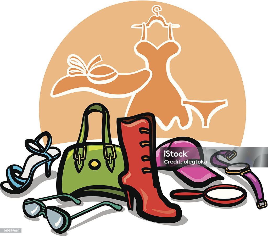 Women Clothes And Shoes Stock Illustration - Download Image - Bag, Boot, Buckle iStock