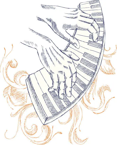 Vector illustration of Pianist