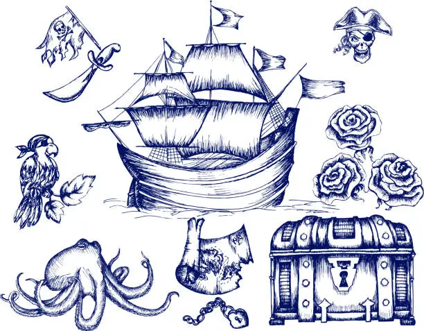 Vector illustration of Inspiration of Pirates