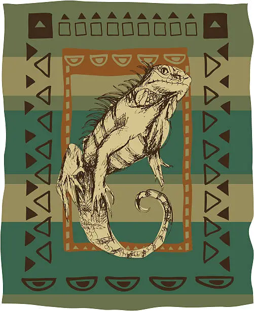 Vector illustration of Africa Iguana