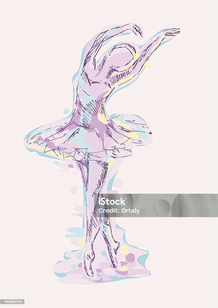 Ballerina Hand-drawn dancing ballerina. Water colors stylized illusrtation. Ballet stock vector