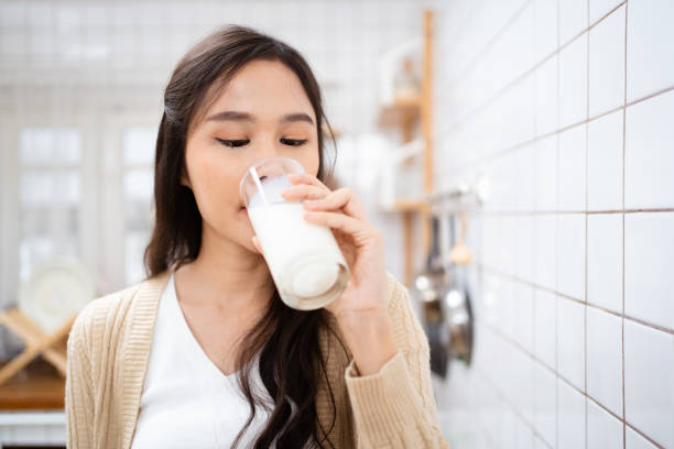 Woman drinking a milk