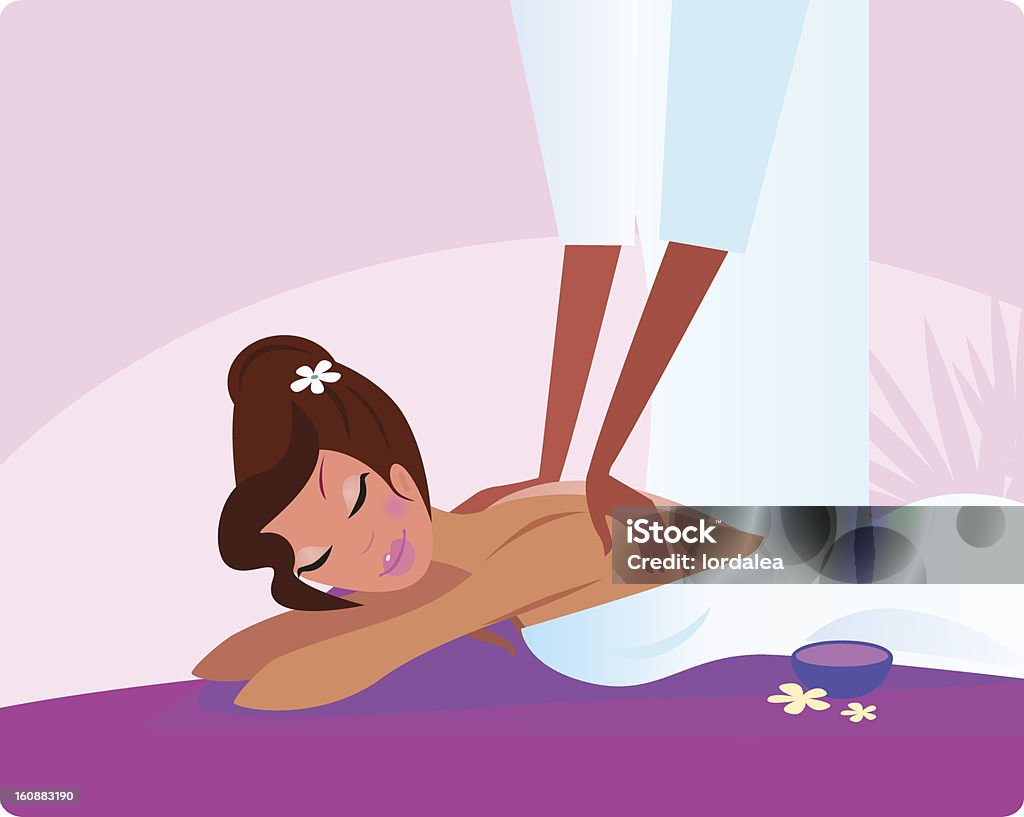 Centre de remise en forme et spa: Belle fille profiter de massage - clipart vectoriel de Image clipart libre de droits