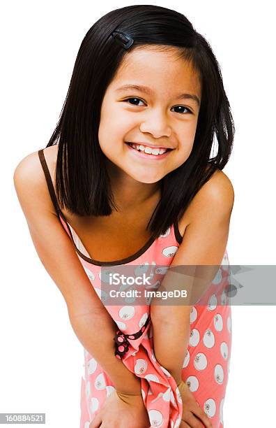 Sorridente Menina Posando Isolado Sobre O Branco - Fotografias de stock e mais imagens de Asiático e indiano - Asiático e indiano, Branco, Criança