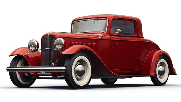 istock Vintage Red Car. Isolated with Clipping Path. 160884599