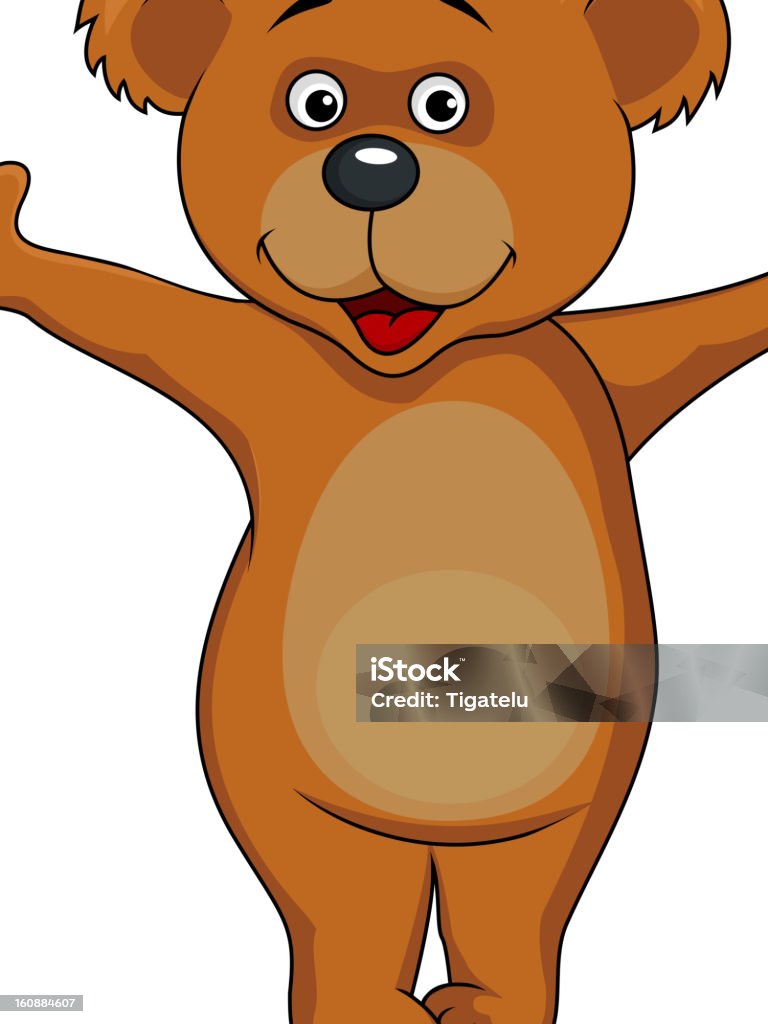 Adorable ours brun Dessin animé - clipart vectoriel de Bonheur libre de droits