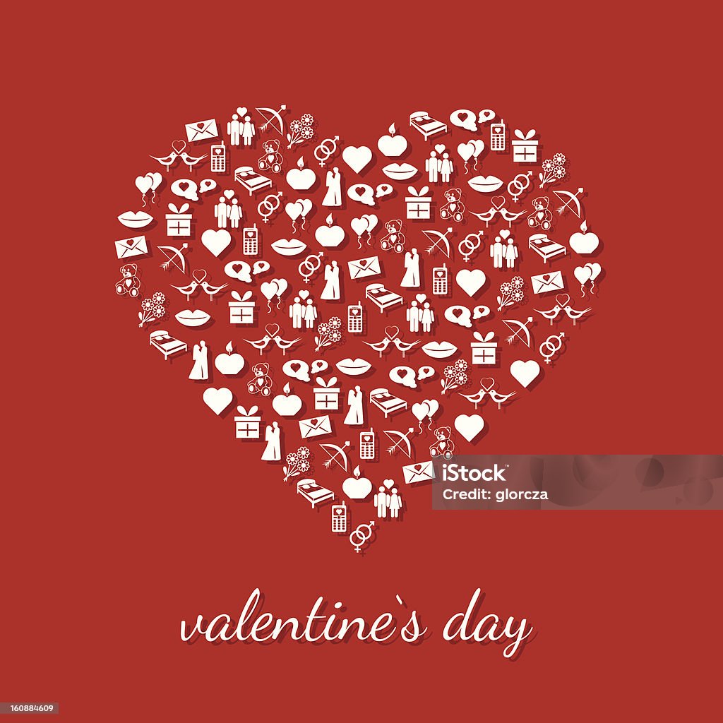 День Святого Валентина икон в сердце - Векторная графика Беспроводная технология роялти-фри