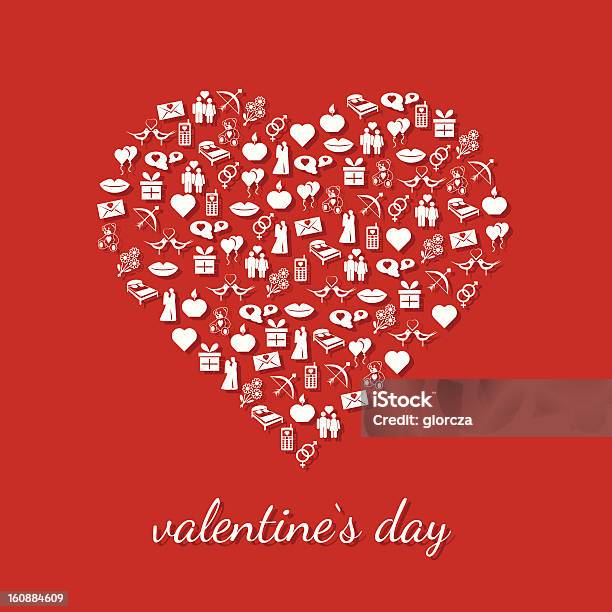 День Святого Валентина Икон В Сердце — стоковая векторная графика и другие изображения на тему Беспроводная технология - Беспроводная технология, Векторная графика, Взрослый