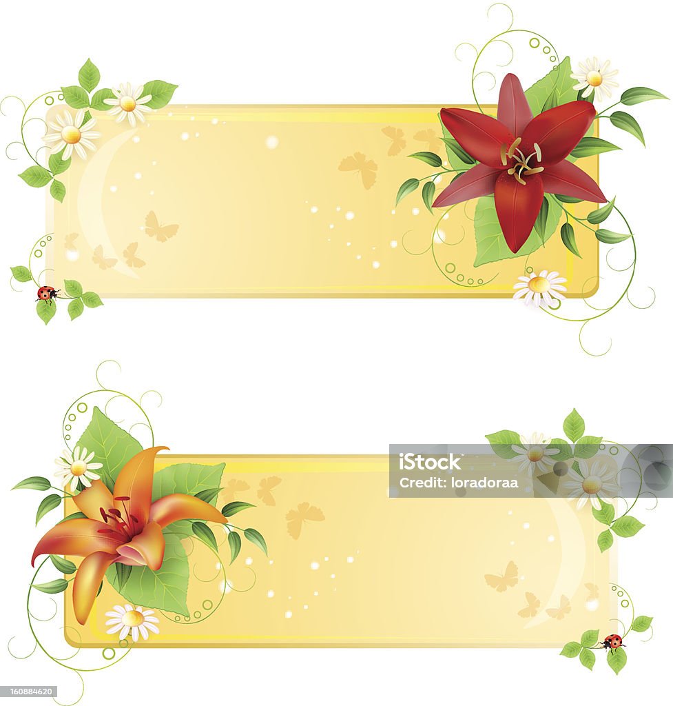 banners de flores - Vetor de Azul royalty-free