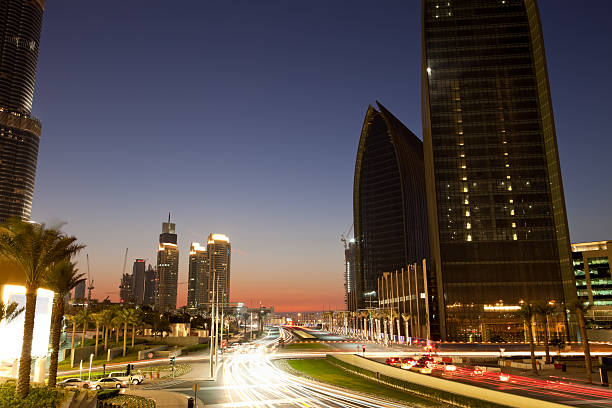 istock City skyline from Dubai Mall by night 160885746