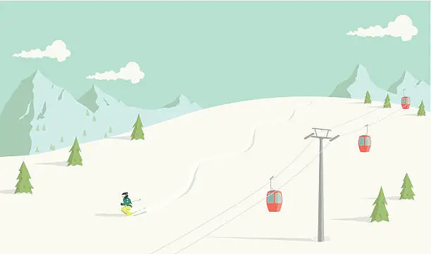 Vector illustration of Back Country Skiing