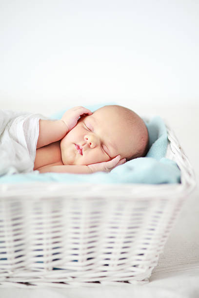 istock Baby sleeping in a basket 160888047