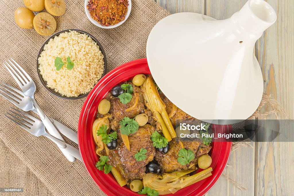 Tajine di pollo - Foto stock royalty-free di Alimentazione sana