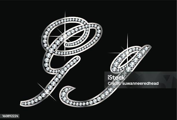 Ilustración de Guión Diamante Bling Gg Cartas y más Vectores Libres de Derechos de Diamante - Diamante, Letra G, Dorado - Color