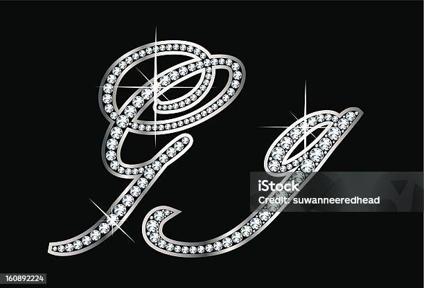 Script Diamond Bling Gg Letters Stock Illustration - Download Image Now - Diamond - Gemstone, Letter G, Alphabet