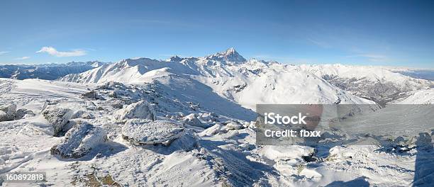 Xl Winter Panorama Of High Mountain Range Stock Photo - Download Image Now - Cold Temperature, Color Image, Cuneo Province